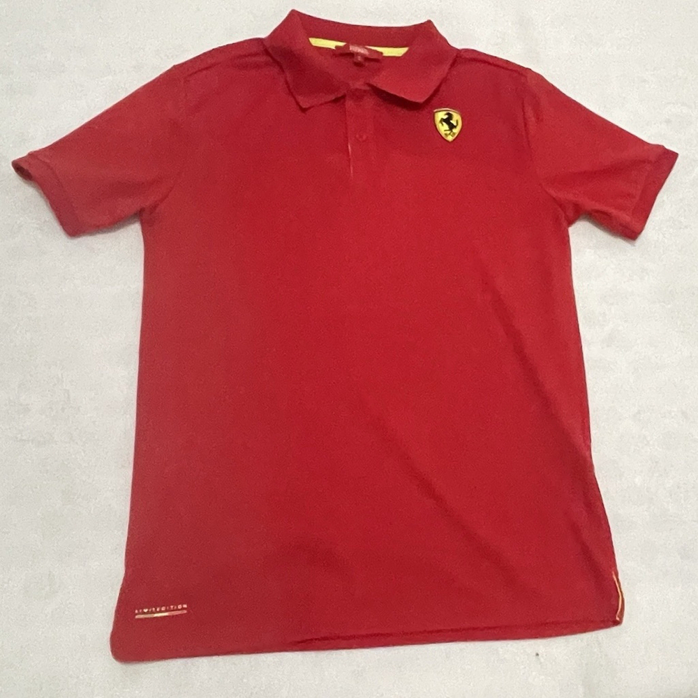 Ferrari Official Limited Edition Shirt Mens S Red Logo Polo A230210 036491628